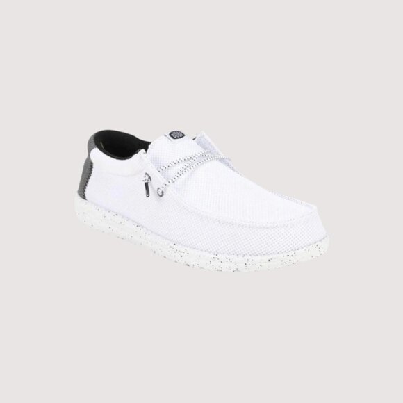 Hey Dude Men's Wally Varsity Casual Shoes - White - Picture 1 of 3